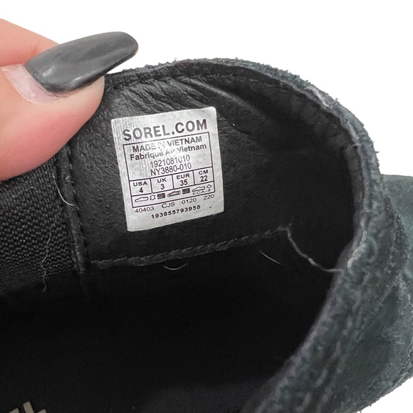 Sorel Emelie youth girls suede Chelsea ankle booties size 4 - Picture 9 of 9